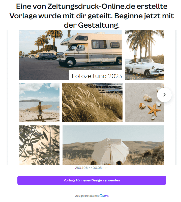 Canva-Vorlage für neues design verwenden