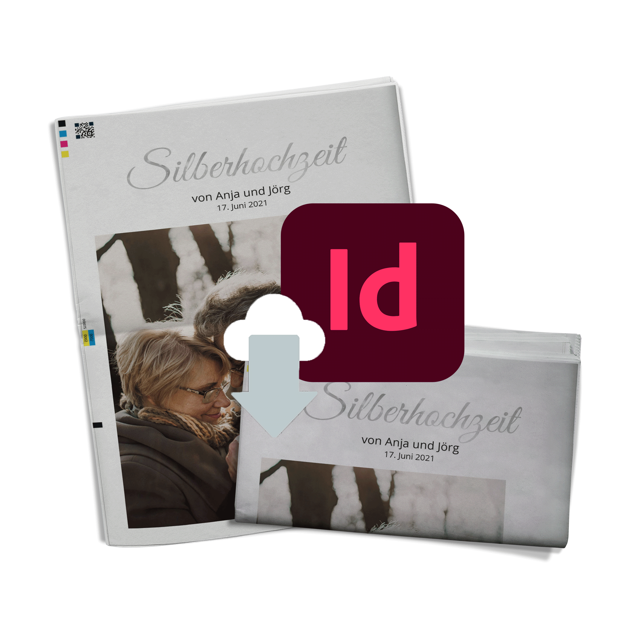 Silberhochzeitszeitung mit Vorlage für InDesign gestalten