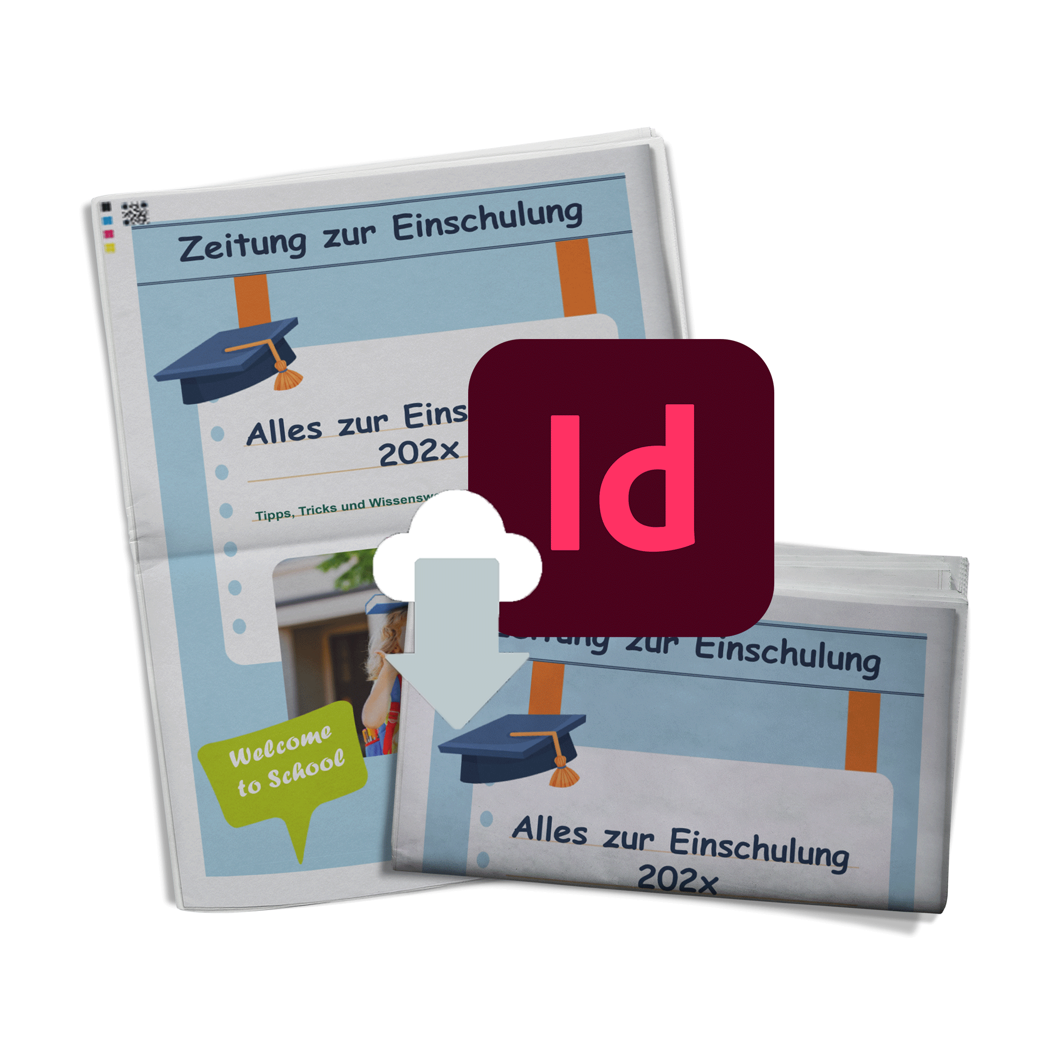 Zeitung zur Einschulung mit Vorlage für InDesign gestalten